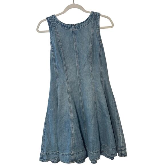 NWT Madewell Circle Mini Dress: Airy Denim Edition Ashbury Wash Size Small - Picture 4 of 9